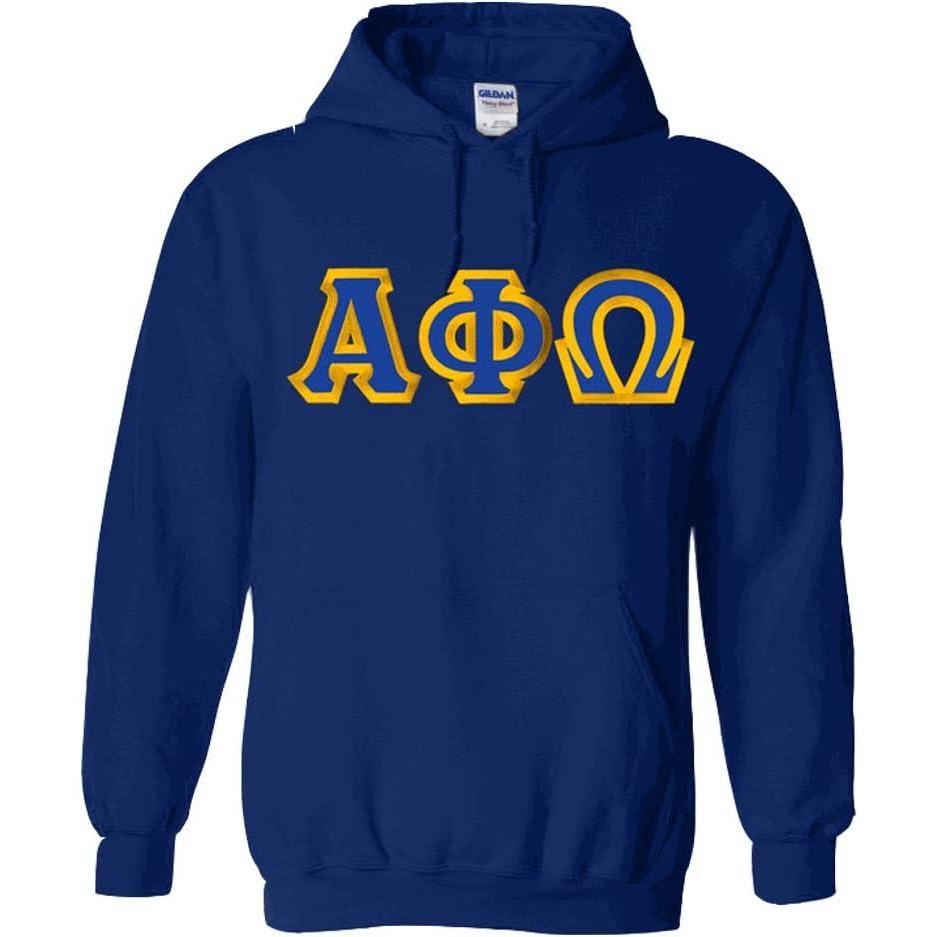 imageGreekgear Alpha Phi Omega Custom Twill Hooded SweatshirtNavy Blue
