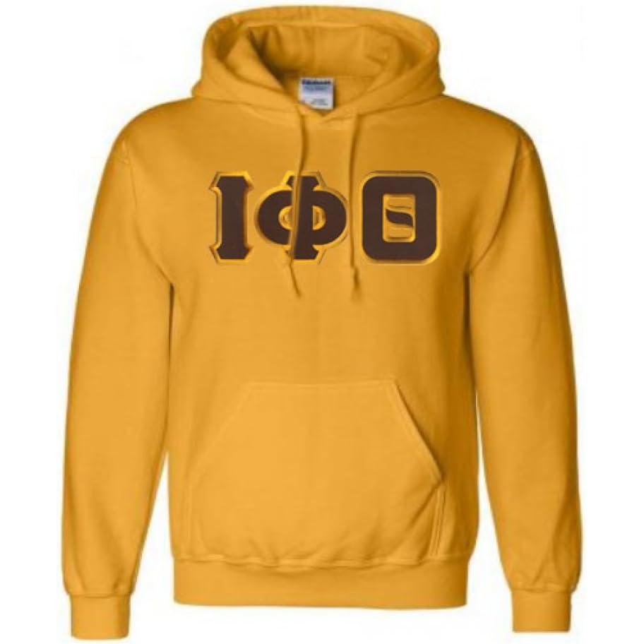 imageGreekgear Iota Phi Theta Lettered Hooded SweatshirtAthletic Gold