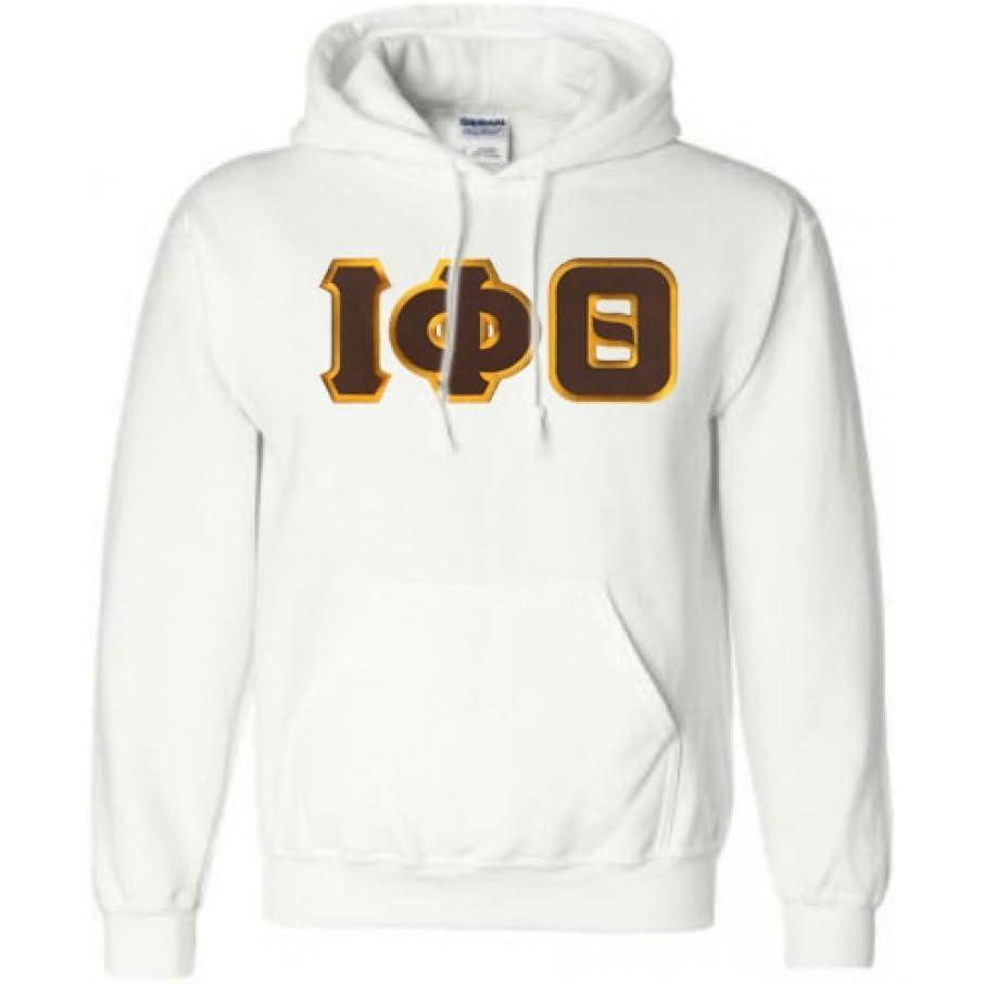 imageGreekgear Iota Phi Theta Lettered Hooded SweatshirtWhite