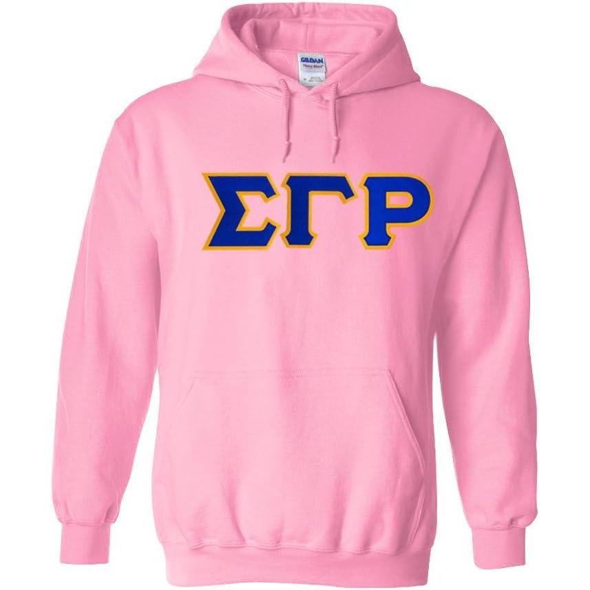 imageGreekgear Sigma Gamma Rho Lettered Hooded SweatshirtLight Pink