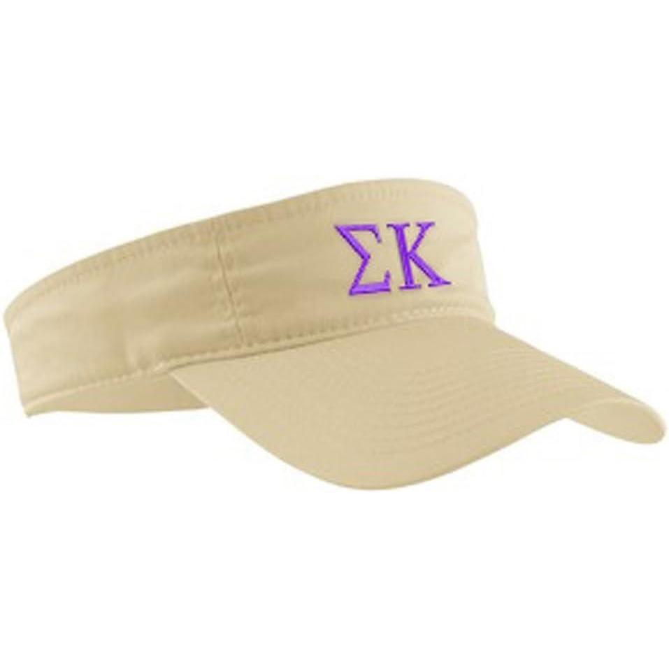 imageSigma Kappa Greek Letter VisorKhaki WPurple Thread Color