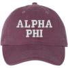 Greekgear Alpha Phi Pigment Dyed Baseball Cap(Vineyard W/Silver Thread Color)