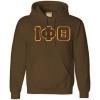 imageGreekgear Iota Phi Theta Lettered Hooded SweatshirtChocolate Brown