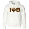 imageGreekgear Iota Phi Theta Lettered Hooded SweatshirtWhite