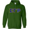 Greekgear Sigma Gamma Rho Lettered Hooded Sweatshirt(Forest Green)