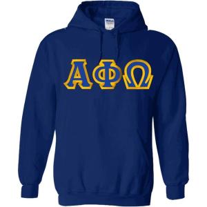 Greekgear Alpha Phi Omega Custom Twill Hooded Sweatshirt(Navy Blue)