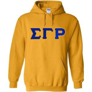 Greekgear Sigma Gamma Rho Lettered Hooded Sweatshirt(Athletic Gold)