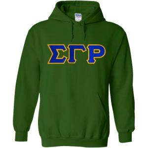Greekgear Sigma Gamma Rho Lettered Hooded Sweatshirt(Forest Green)