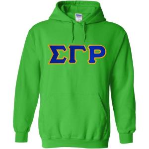 Greekgear Sigma Gamma Rho Lettered Hooded Sweatshirt(Irish Green)