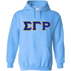 Greekgear Sigma Gamma Rho Lettered Hooded Sweatshirt(Light Blue)