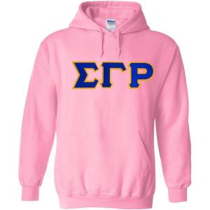 Greekgear Sigma Gamma Rho Lettered Hooded Sweatshirt(Light Pink)