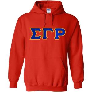Greekgear Sigma Gamma Rho Lettered Hooded Sweatshirt(Orange)