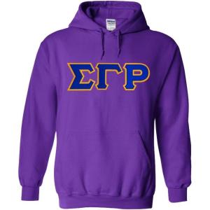 Greekgear Sigma Gamma Rho Lettered Hooded Sweatshirt(Purple)