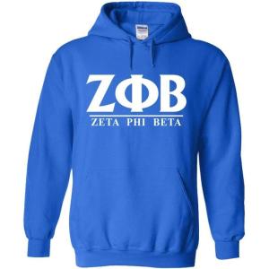 Greekgear Zeta Phi Beta Message Hooded Sweatshirts(Royal Blue)