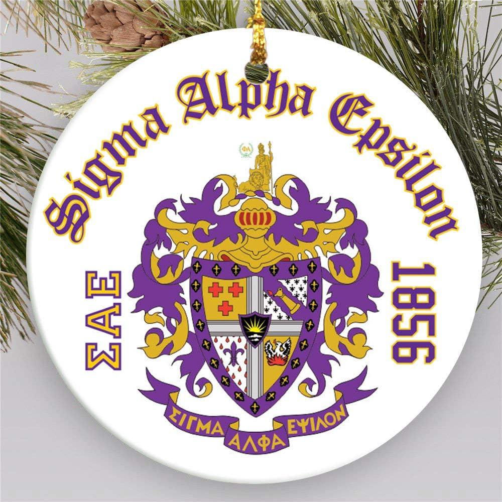 imageSigma Alpha Epsilon SAE Round Christmas Shield Ornament