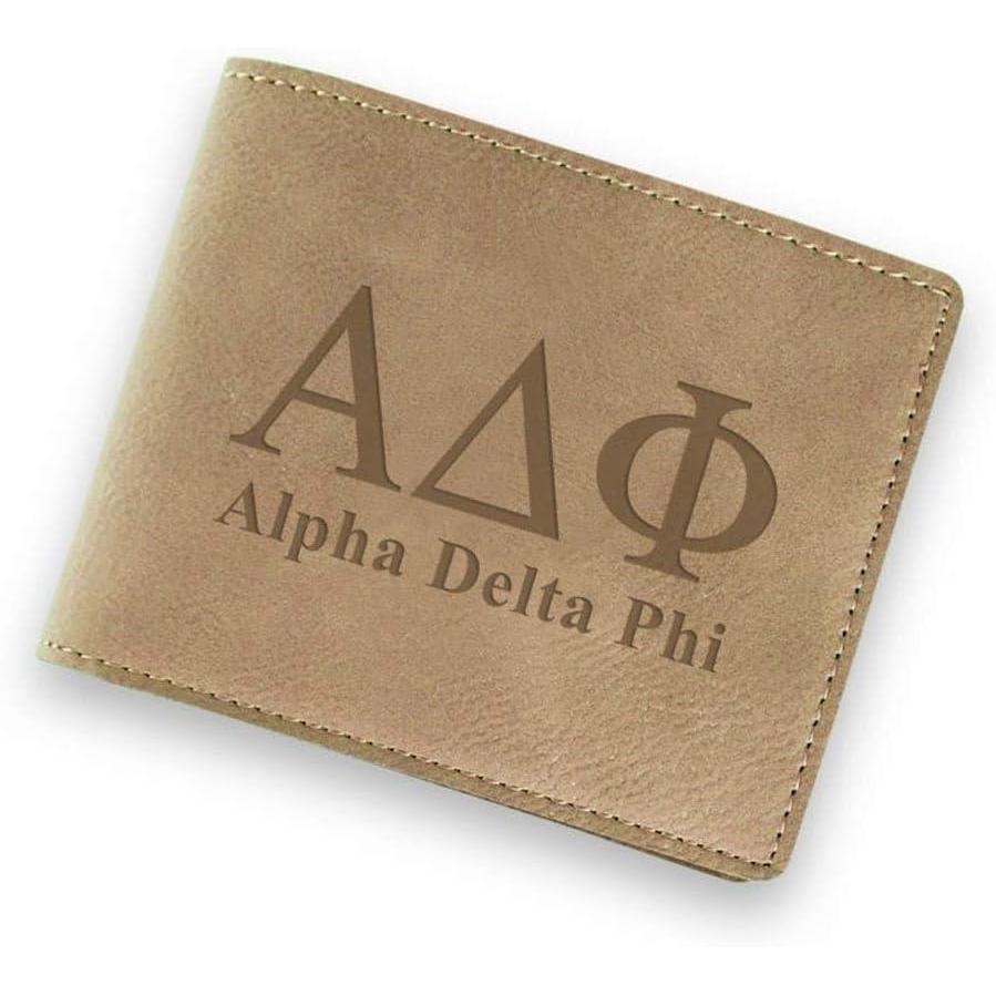 imageGreekgear Alpha Delta Phi Fraternity Wallet Tan Light Brown