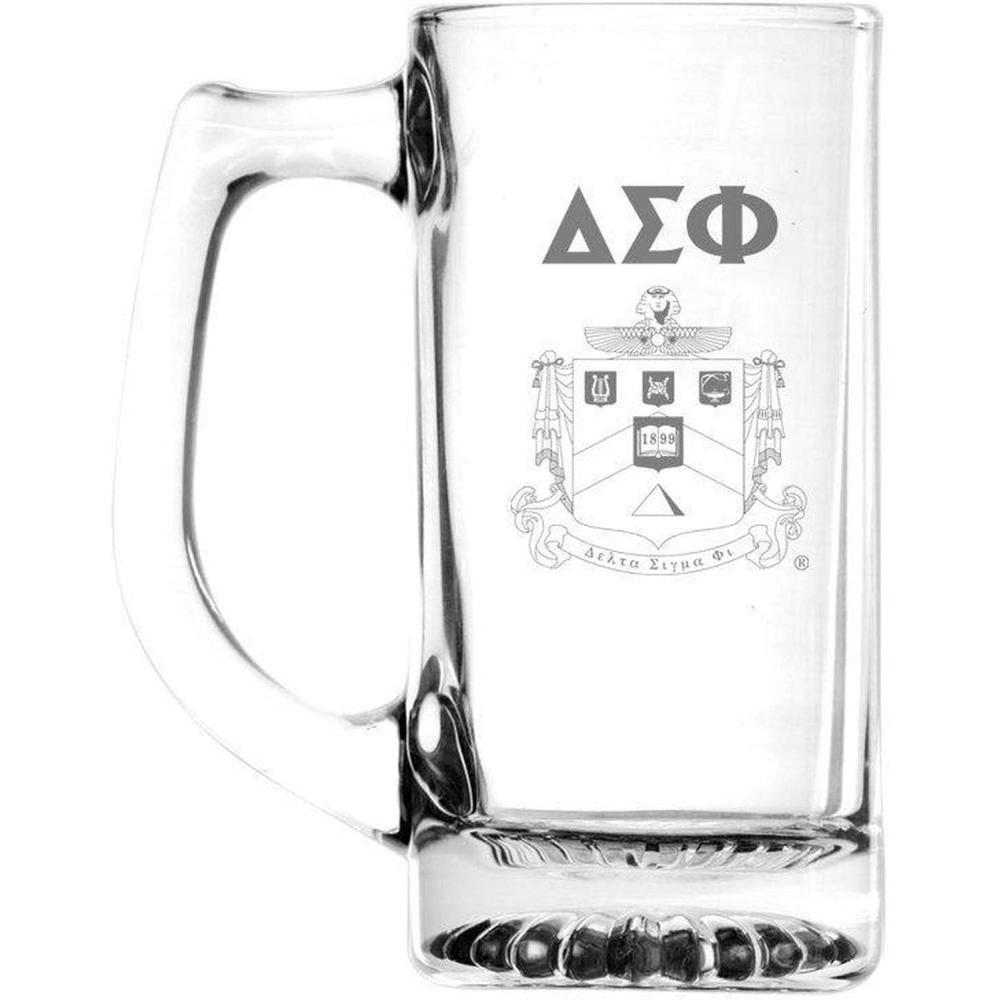 imageGreekgear Delta Sigma Phi Glass Engraved 25 Ounce Mug