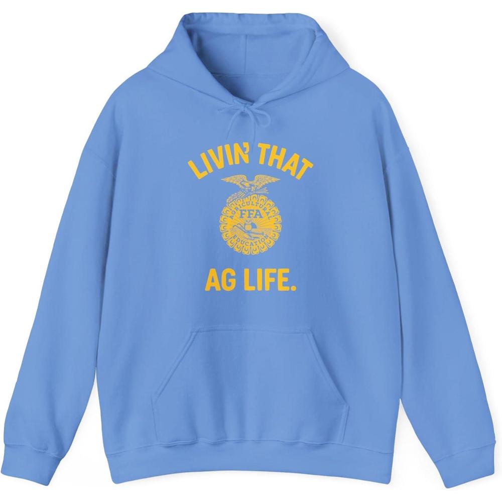 imageGreekgear FFA Livin That Ag Life Hooded SweatshirtCarolina Blue
