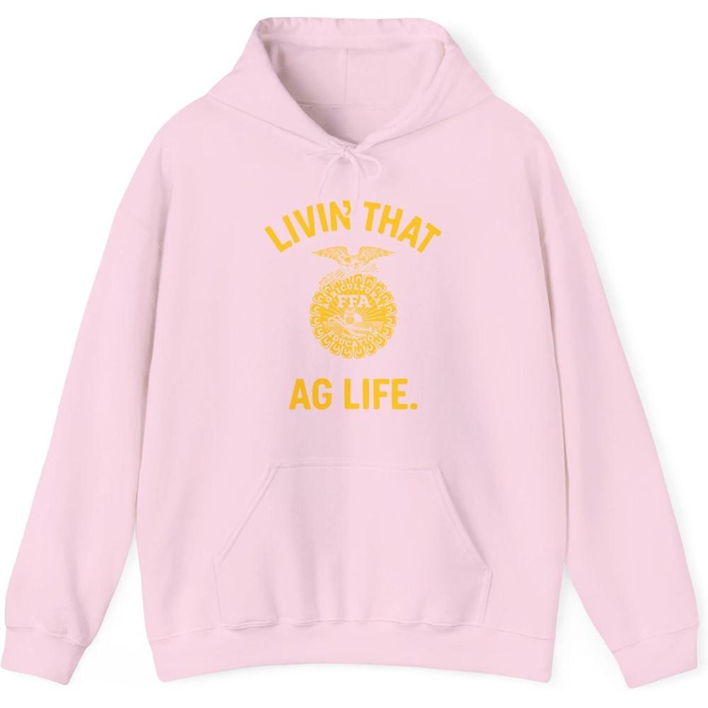 imageGreekgear FFA Livin That Ag Life Hooded SweatshirtLight Pink