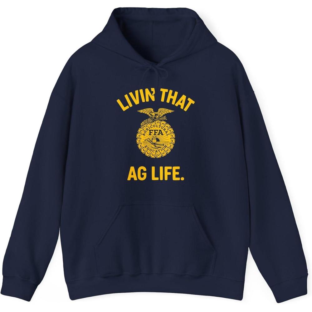 imageGreekgear FFA Livin That Ag Life Hooded SweatshirtNavy