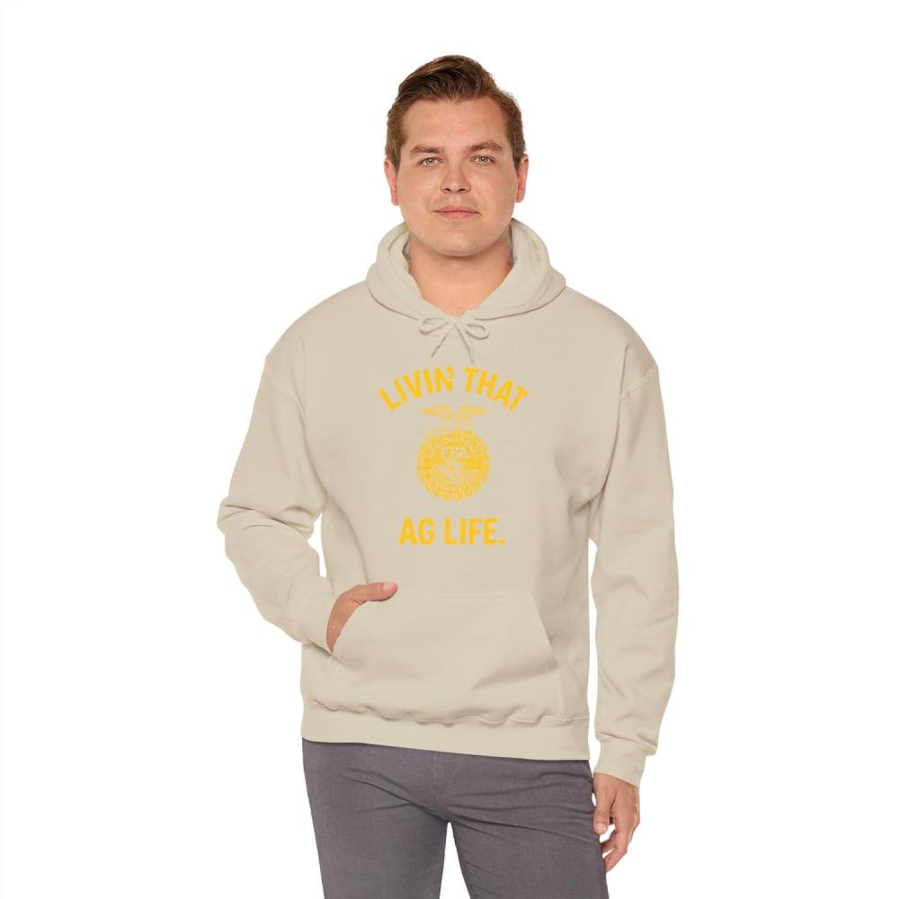imageGreekgear FFA Livin That Ag Life Hooded SweatshirtSand