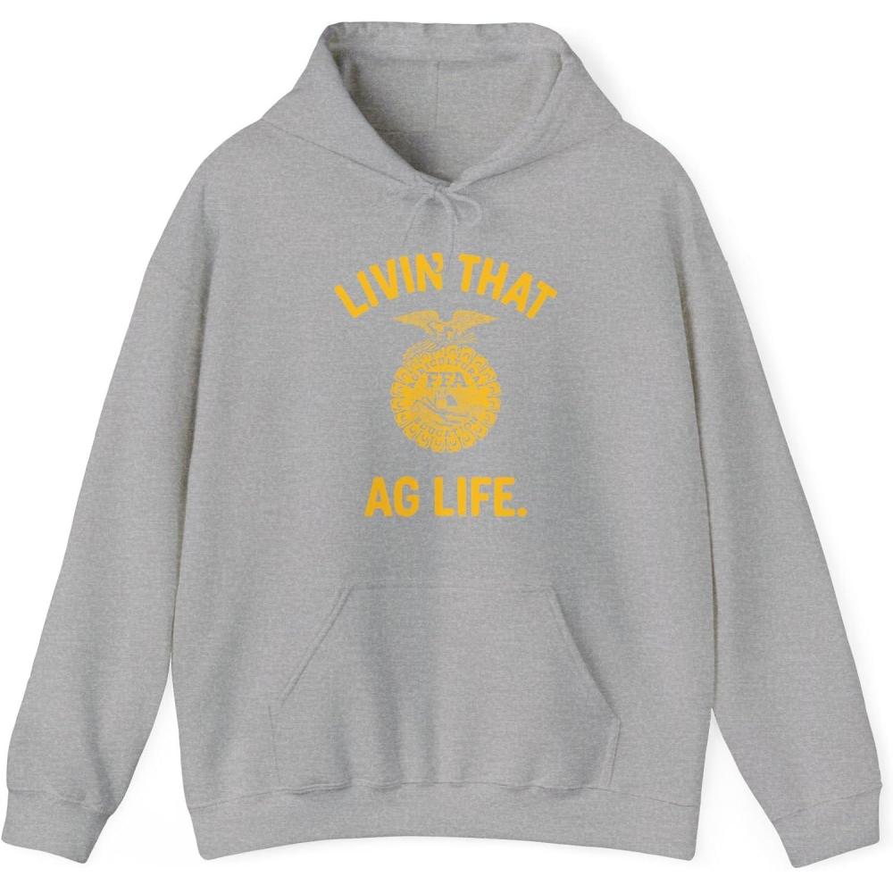 imageGreekgear FFA  Livin That Ag Life Hooded SweatshirtSports Grey