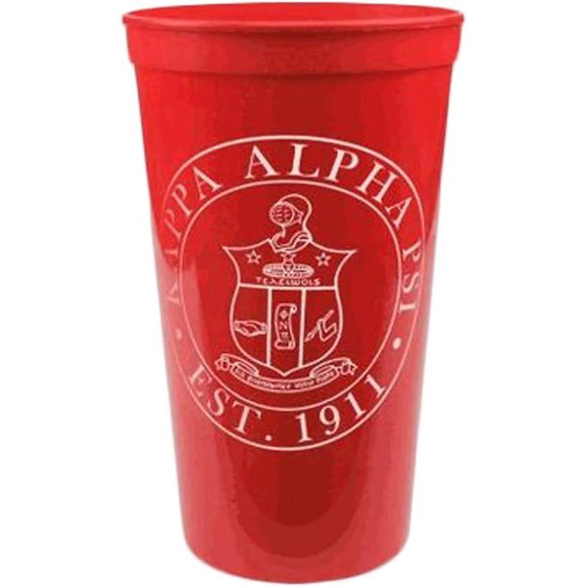 imageGreekgear Kappa Alpha Psi Red Large Plastic Stadium Cups Matching Set of 6  Fun Cups to Give to Alumni 32Ounce Size