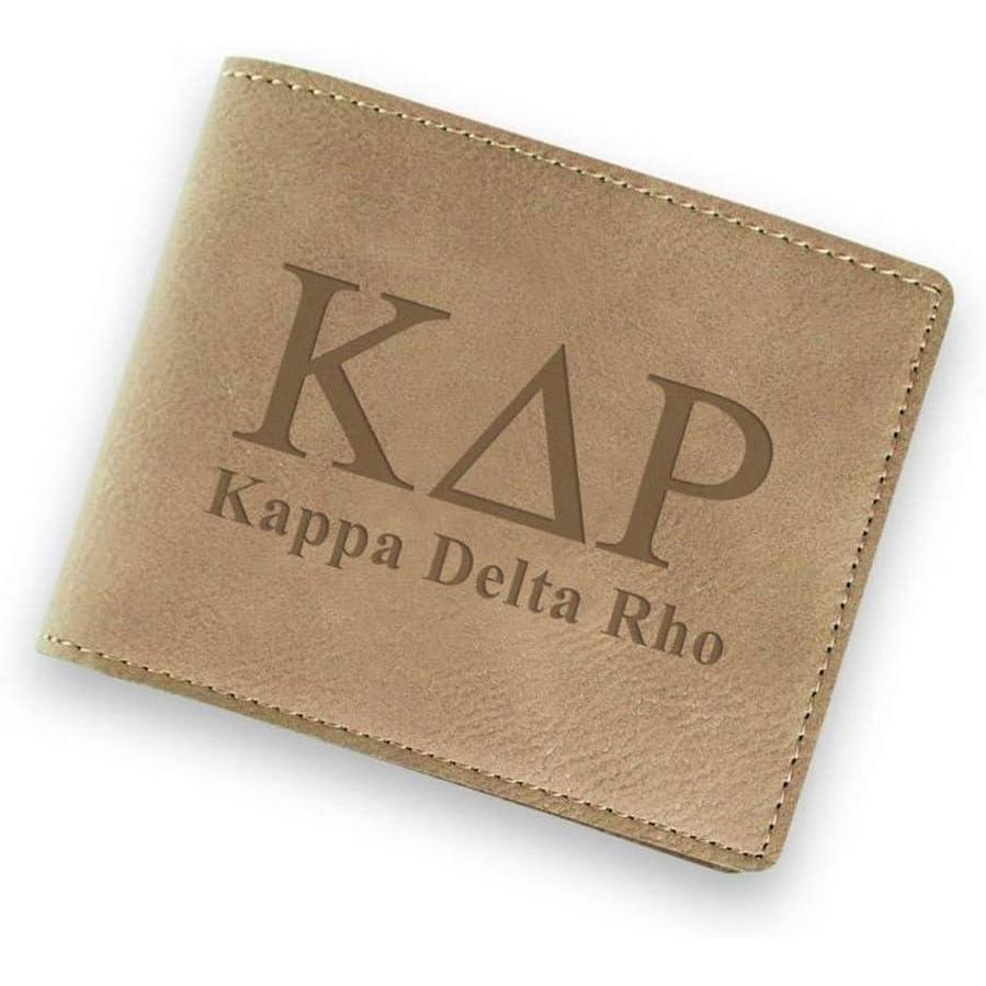 imageGreekgear Kappa Delta Rho Fraternity Wallet Tan Light Brown
