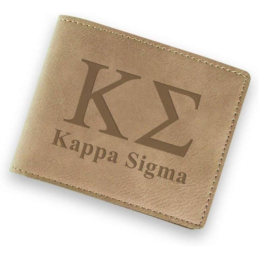 imageGreekgear Kappa Sigma Fraternity Wallet Tan Light Brown