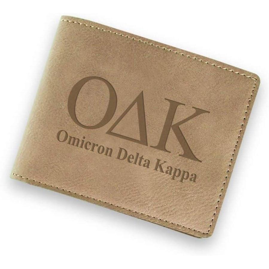 imageGreekgear Omicron Delta Kappa Fraternity Wallet Tan Light Brown