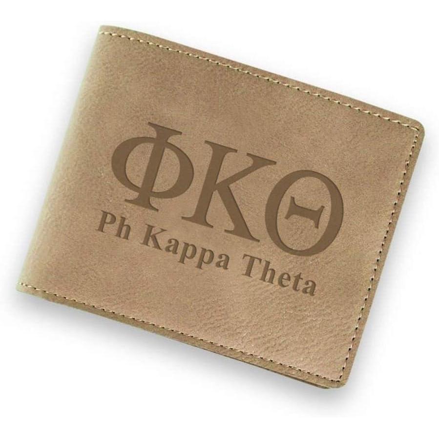 imageGreekgear Phi Kappa Theta Fraternity Wallet Tan  Light Brown