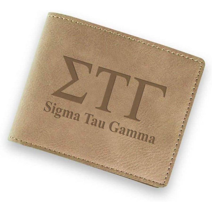 imageGreekgear Sigma Tau Gamma Fraternity Wallet Tan Light Brown