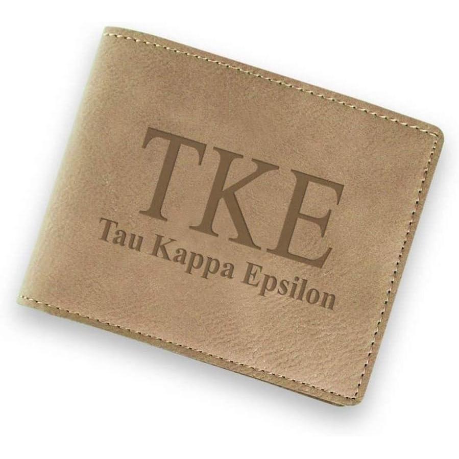 imageGreekgear Tau Kappa Epsilon TKE Fraternity Wallet Tan Light Brown