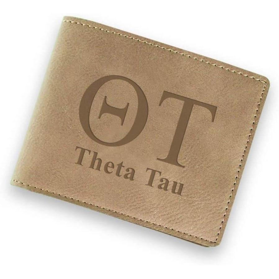 imageGreekgear Theta Tau Fraternity Wallet Tan Light Brown