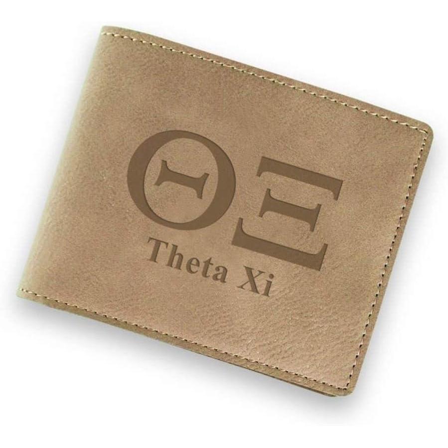 imageGreekgear Theta Xi Fraternity Wallet Tan  Light Brown