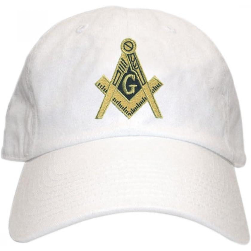 imageMens Masonic Hat with Free Mason Symbol and Adjustable BackWhite