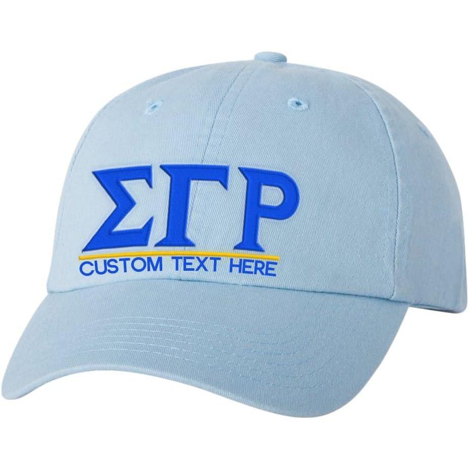 imagePersonalized Sigma Gamma Rho Greek Line HatLight Blue