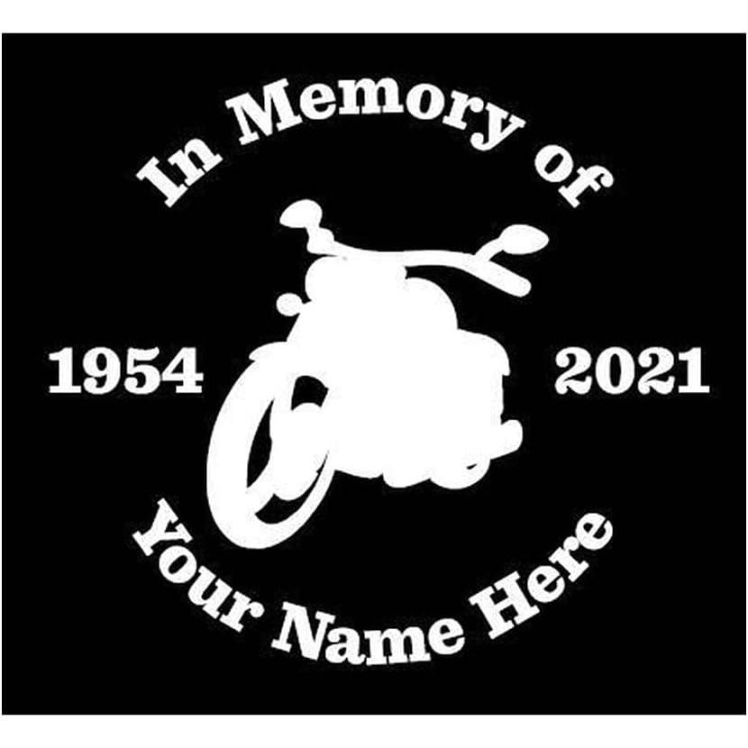 imagePersonalized in Memory of Motorcycle Decal Sticker 6 Inches6 Inches
