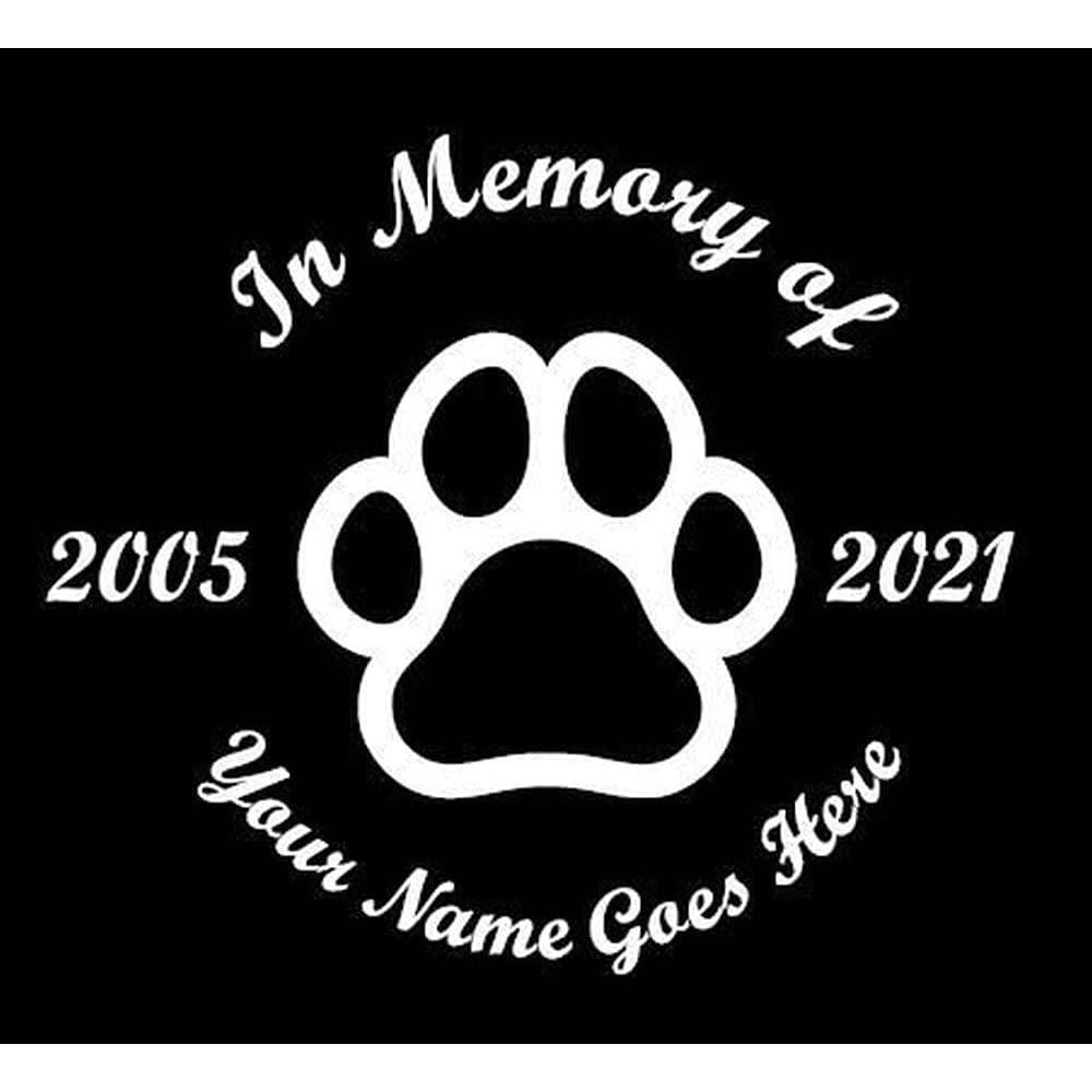 imagePersonalized in Memory of Paw Print Cat or Dog Decal Sticker 6 Inches12 Inches