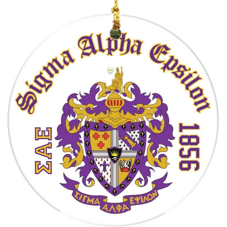 imageSigma Alpha Epsilon SAE Round Christmas Shield Ornament