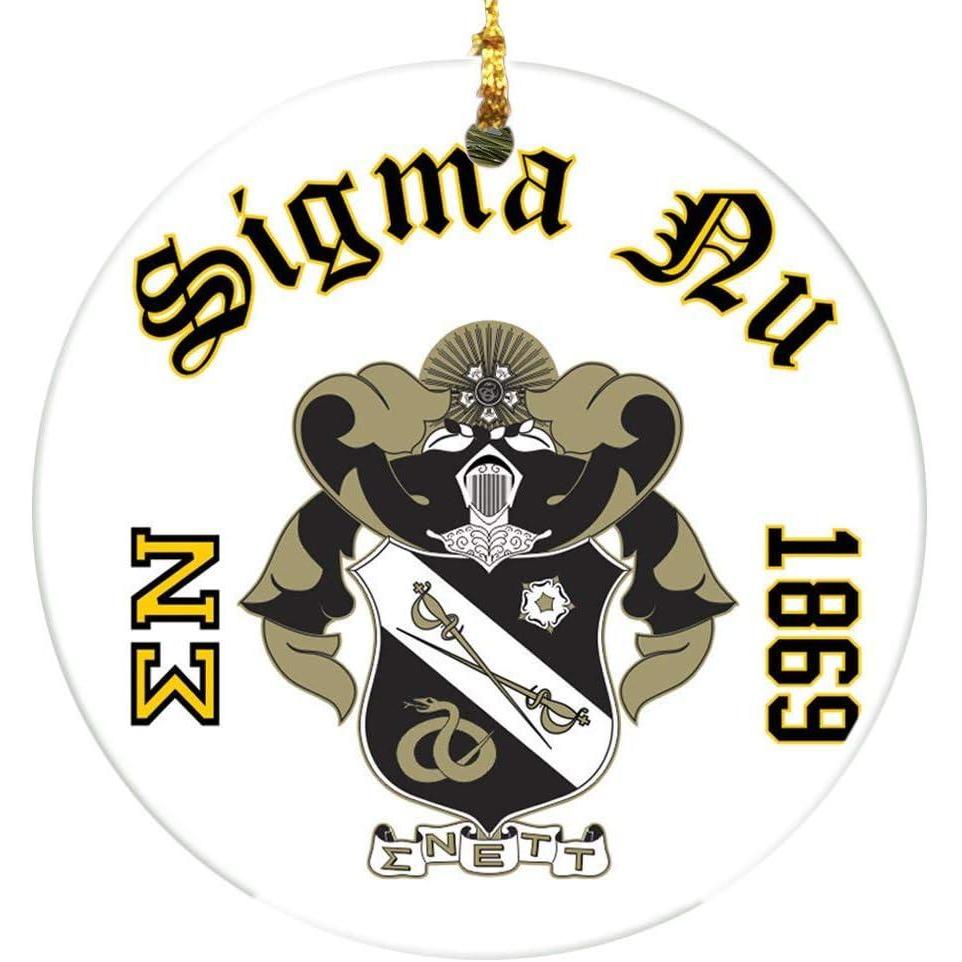imageSigma Nu Round Christmas Shield Ornament