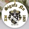 Sigma Nu Round Christmas Shield Ornament