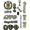 Omega Psi Phi Multi Greek Decal Sticker Sheet