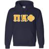 Pi Kappa Phi Lettered Hooded Sweatshirt(Navy Blue)