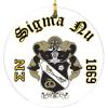 Sigma Nu Round Christmas Shield Ornament