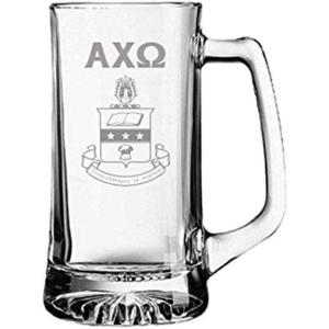 Greekgear Alpha Chi Omega Glass Engraved Mug Transparent