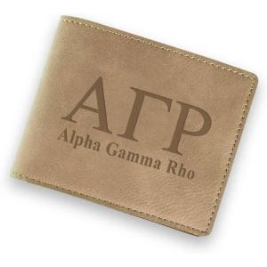 Greekgear Alpha Gamma Rho Fraternity Wallet Tan – Light Brown