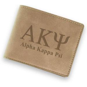 Greekgear Alpha Kappa Psi Fraternity Wallet Tan – Light Brown