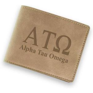 Greekgear Alpha Tau Omega ATO Fraternity Wallet Tan – Light Brown