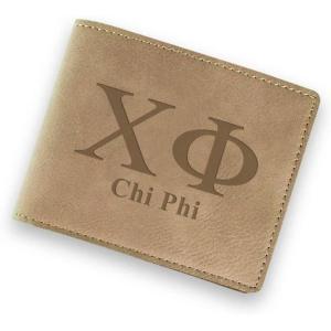 Greekgear Chi Phi Fraternity Wallet Tan – Light Brown